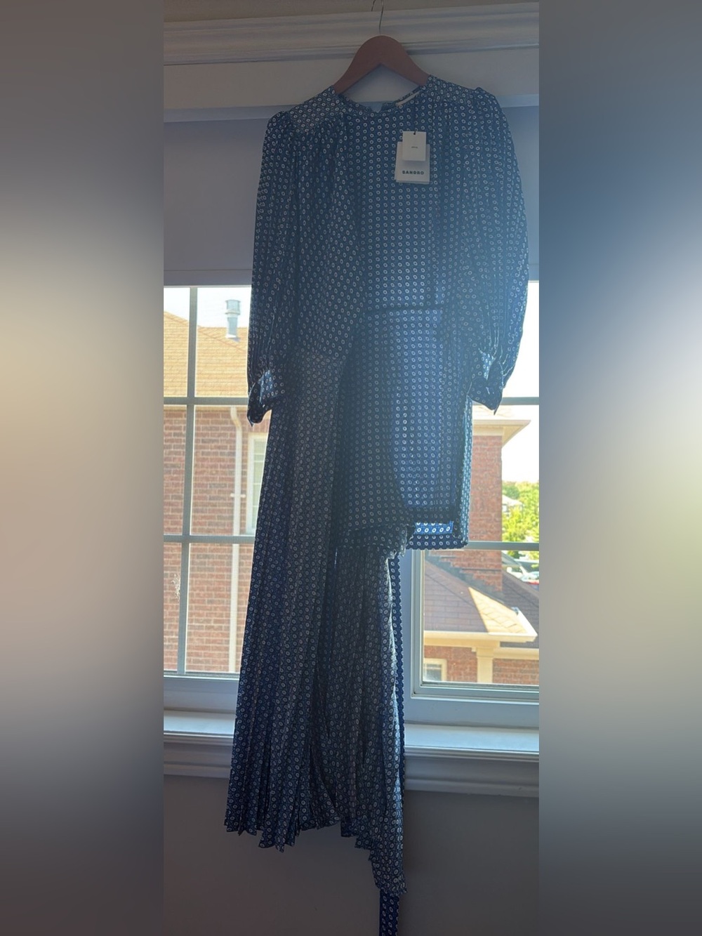 Sandro Navy Blue Printed Jumpsuit